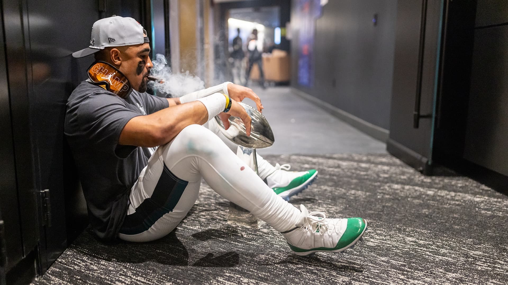 Quarterback Jalen Hurts der Philadelphia Eagles beim Super Bowl